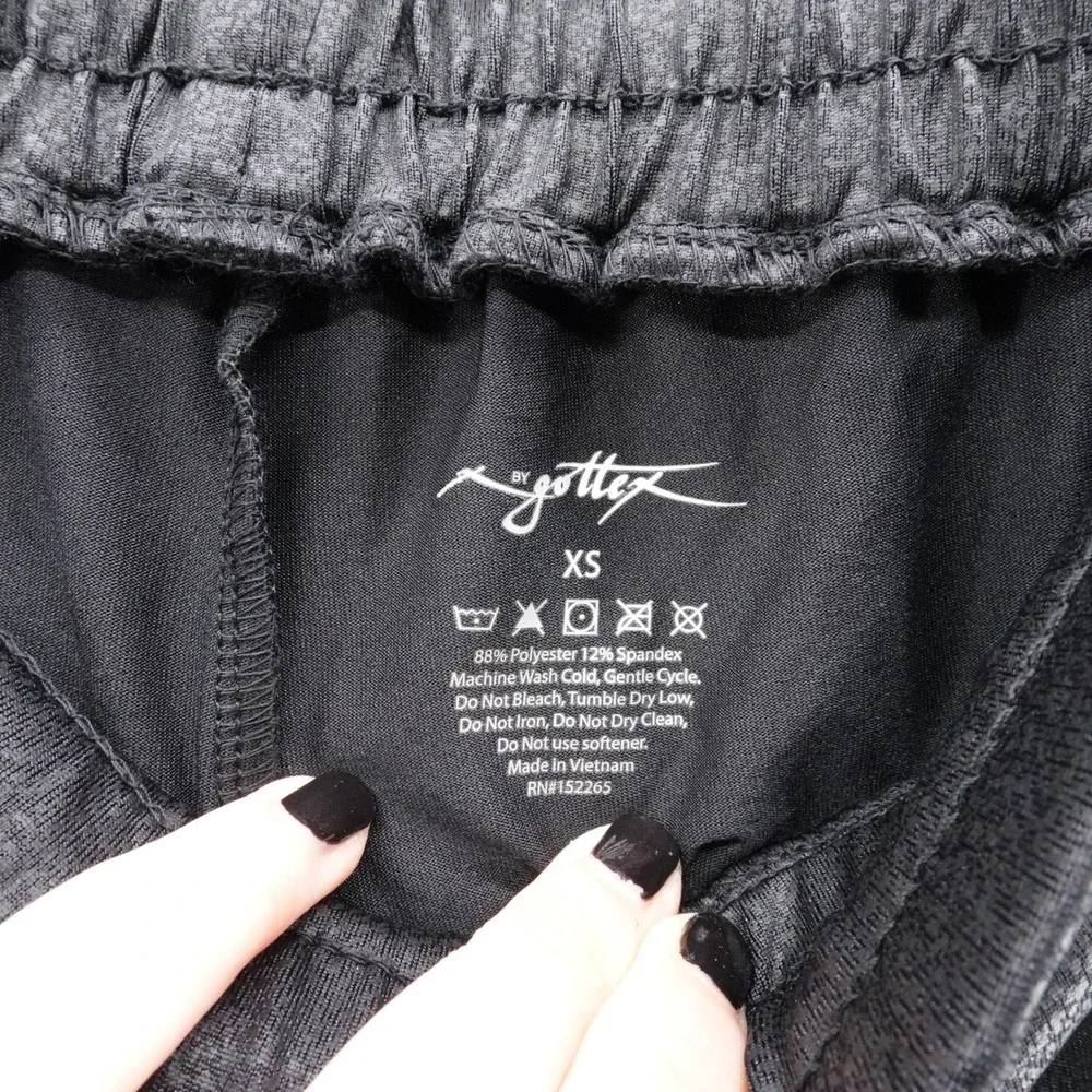 X by Gottex Studio Womens Black Faux Leather Joggers Ankle Zip Pants XS GM8011L - Picture 7 of 13